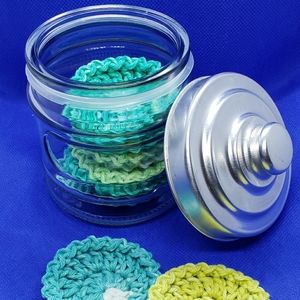 Reusable Crochet Face Scrubbers (Set of 10 in Jar)